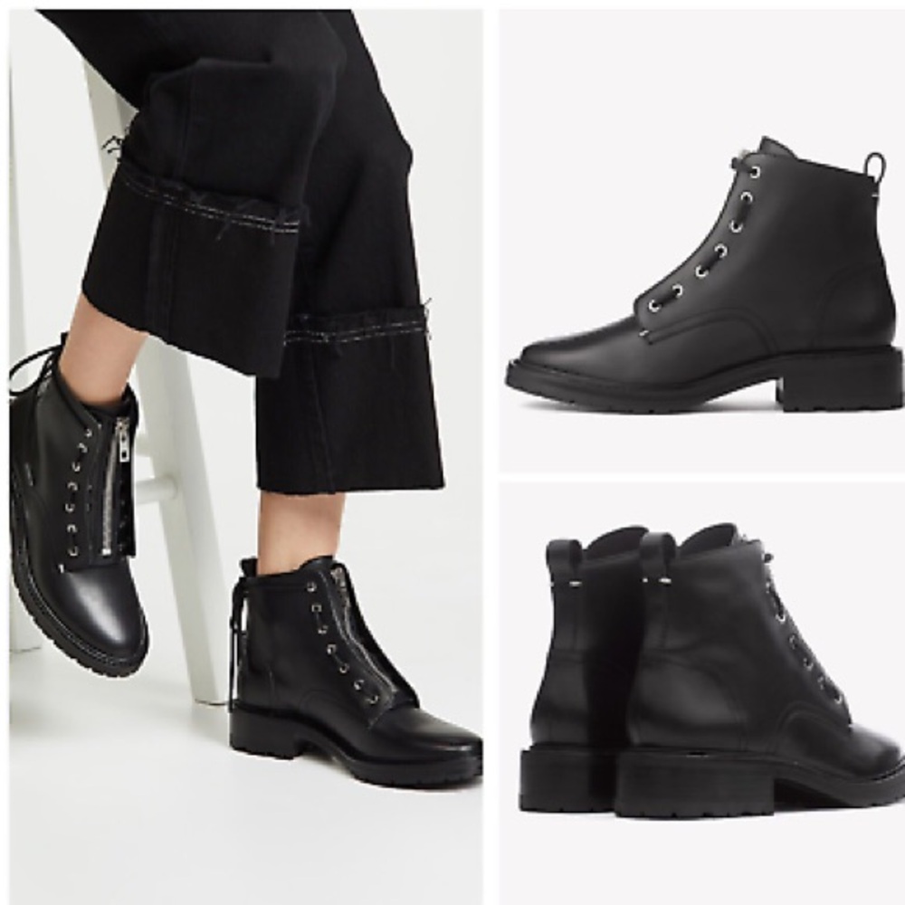 Rag & Bone Cannon Leather Boots In Black Size 37